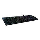 【中古】(新古品・未使用品) Logicool G ゲーミングキーボード G813-TC 有線 タクタイル 茶軸 薄型 確かな打鍵感 GLスイッチ 日本語配列 LIGHTSYNC RGB USB パススルー ゲーミング キーボード メカニカルキーボード G813 PC window mac Chrome ブラック 国内正規(2)