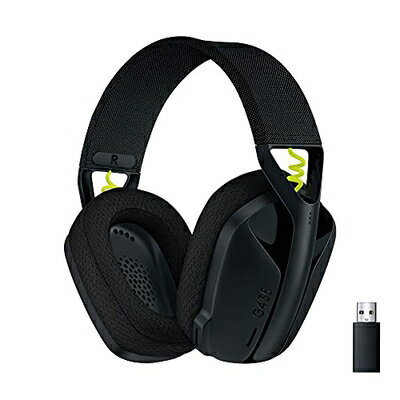 【中古】(新古品・未使用品) Logicool G ゲーミングヘッドセット G435BK ゲーミング ワイヤレス ヘッドセット 軽量 165g LIGHTSPEED Bluetooth マイク付き 充電 18時間連続使用可能 ヘッドホン ヘッドフォン 無線 PS5 PS4 PC Windows Mac G435 ブラック 国内正規