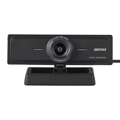 【中古】（新古品・未使用品） iBUFFALO マイク内蔵200万画素WEBカメラ 120°広角ガラスレンズ搭載モデル BSW20KM11BK