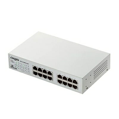 【中古】(新古品・未使用品) エレコム スイッチングハブ ギガビット 16ポート マグネット付き 電源内蔵 金属筺体 EHC-G16MN-HJW