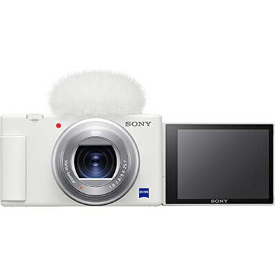 【中古】（新古品・未使用品） SONY(ソニー) コンパクトデジタルカメラ VLOGCAM Vlog用カメラ ZV-1 ボディ ウィンドスクリーン付属 24-70mm F1.8-2.8 ズームレンズ ホワイト ZV-1 W