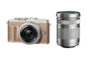 【中古】(新古品・未使用品) OLYMPUS ミラーレス一眼カメラ PEN E-PL10 EZダブルズームキット ブラウン