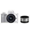 【中古】(新古品・未使用品) Canon ミラーレス一眼カメラ EOS Kiss M2 ダブルレンズキット ホワイト KISSM2WH-WLK
