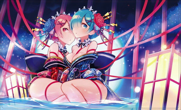 ミッドナイトブルー カードゲームプレイマット ☆『レムラム 着物Ver./Illust：Jewel』★ 【COMIC1☆12】