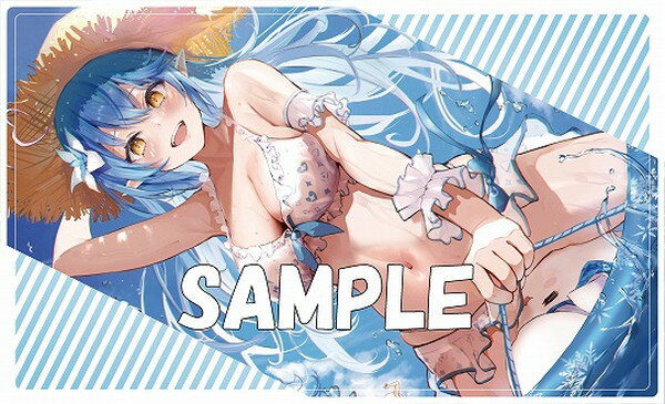 ミッドナイトブルー カードゲームプレイマット ☆『水着 ラミィ/illust：麦うさぎ』★ 【コミックマーケ..