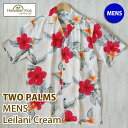 アロハシャツ メンズ ハワイ TWO PARMS ツーパームス レイラニ クリーム 送料無料 本場ハワイ製 made in hawaii 白 ホワイト ALOHA SHIRT メイドインハワイ 大きいサイズ 帰歳暮 帰省 お土産 ギフト 誕生日プレゼント 2024 母の日