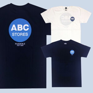 【メール便送料無料】ABCストア ロゴTシャツ 半袖 （1着）メンズ ハワイアン ネイビー ホワイト ブランド ハワイ