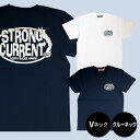 \P10倍★お買い物マラソン/【メール便】STRONG CURRENT ロゴTシャツ メンズ 半袖 S M L XL クルーネック Vネック ホワイト ネイビー...