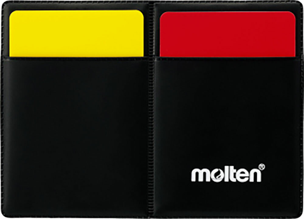素材：カード／ポリプロピレン、ケース／EVAサイズ：カード／縦11×横7．5cm、カードケース／縦12×8．5cm広げた時のサイズ：縦12×横17cmセット内容：カード／黄・赤1組、カードケース1個原産国：台湾警告カードとカードケースのセットがリニューアルしました。ケースがひと回り小さくなって、胸ポケットから取り出しやすくなり、審判記録カードの固定方法も変更して、記入できるスペースを増やしました。
