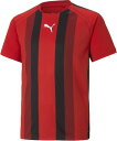 【7/20まで全品5%OFFクーポン】 プーマ PUMA サッカー TEAMLIGA ストライプ ゲームシャツ JR ガールズ ボーイズ ジュニア サッカー フットサル 半袖Tシャツ ハーフスリーブ トップス ウェア キッズ 705147 01