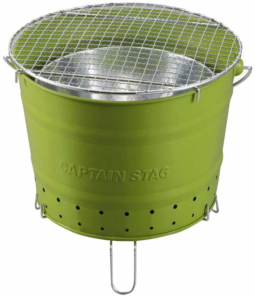CAPTAIN　STAG キャプテンスタッグ アウトドア バケット グリル グリーン UG－23 焚火台 UG0023