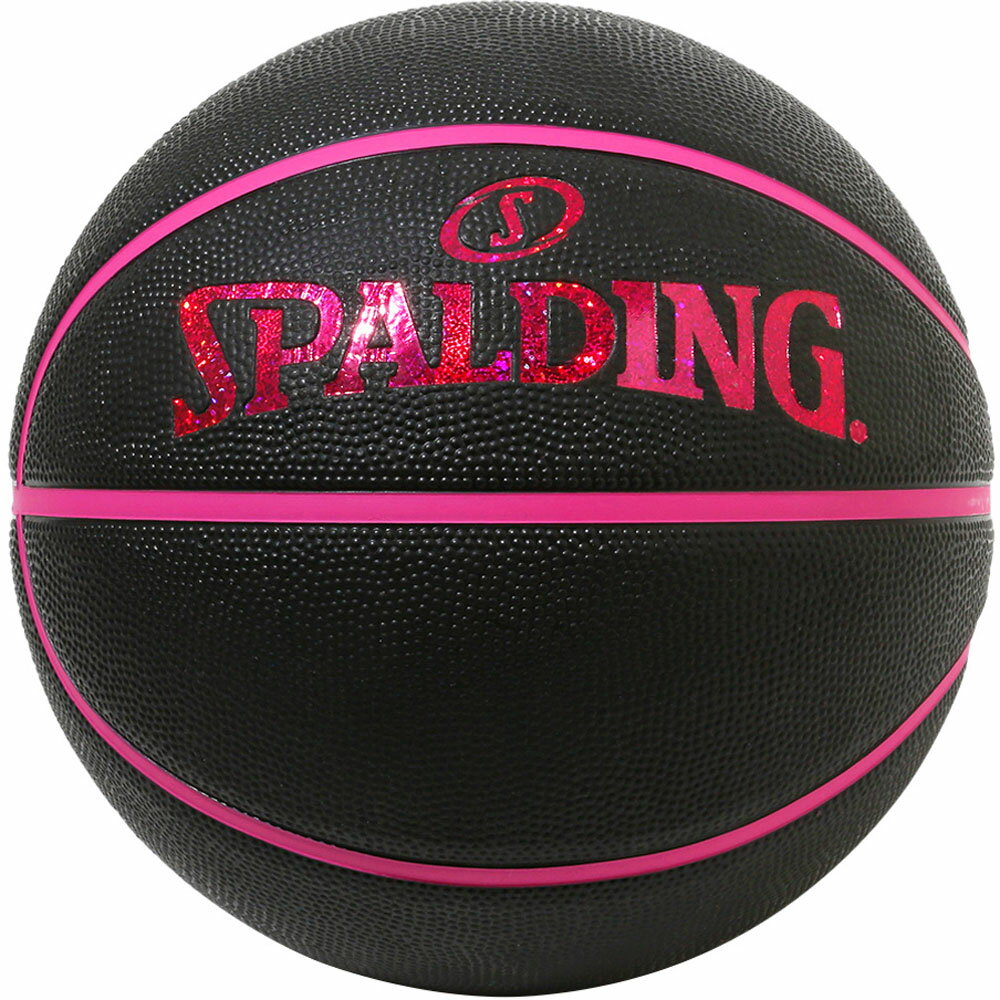 【6/1はポイントアップ実施！】 SPALDING スポルディング バスケット ホログラム ブラック×ピンク 6号球 84534J