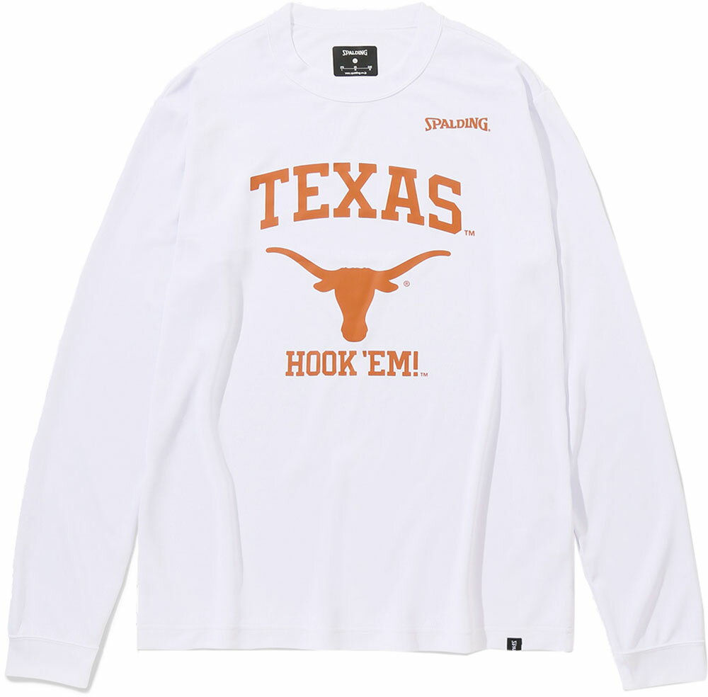 【5/18はポイントアップ実施！】 SPALDING スポルディング バスケット ロングスリーブTシャツ テキサス ロゴ HOOK’EM SMT23132TX 2000