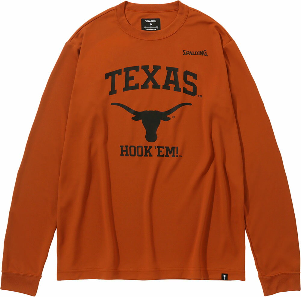 【5/18はポイントアップ実施！】 SPALDING スポルディング バスケット ロングスリーブTシャツ テキサス ロゴ HOOK’EM SMT23132TX 7400