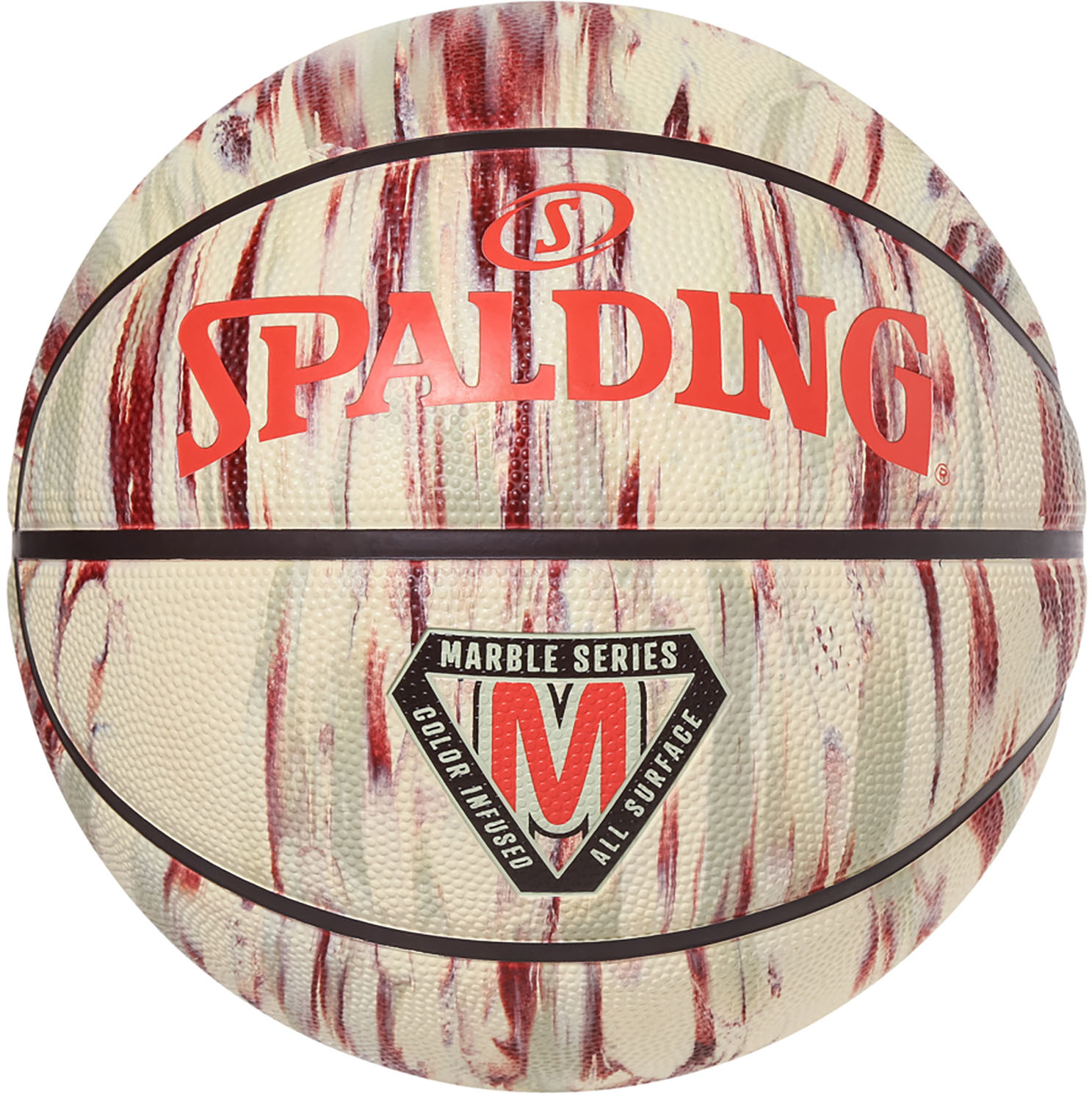 【11/18はポイント10倍】 スポルディング SPALDING バスケット マーブル クリーム×スカーレット ラバー SZ7 85362J