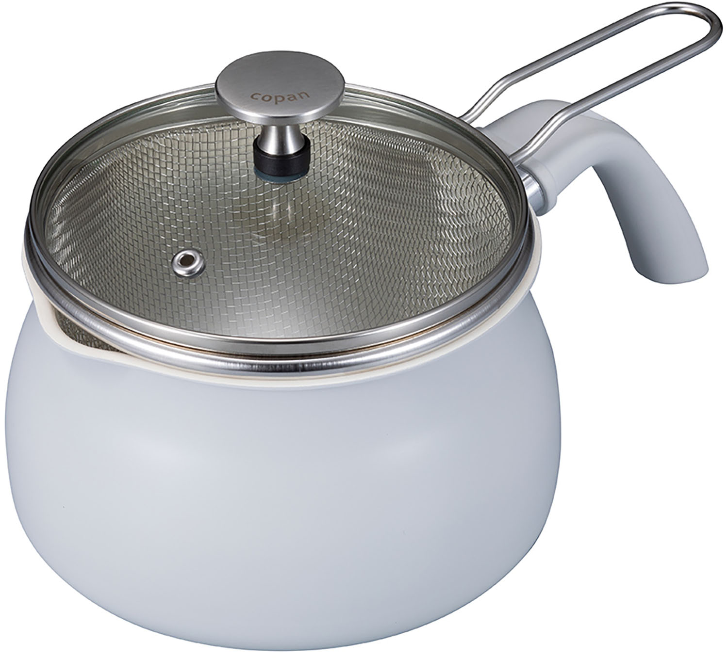 【12/3 20時から全品3%OFFクーポン&Pアップ】 コパン copan アウトドア ザル付き多用途鍋1.8Lグレー 片手鍋 調理器具 クッカー コンパクト セラミック加工 ガラス蓋 注ぎやすい お手入れ 料理 クッキング キッチン 朝食 お弁当 870579