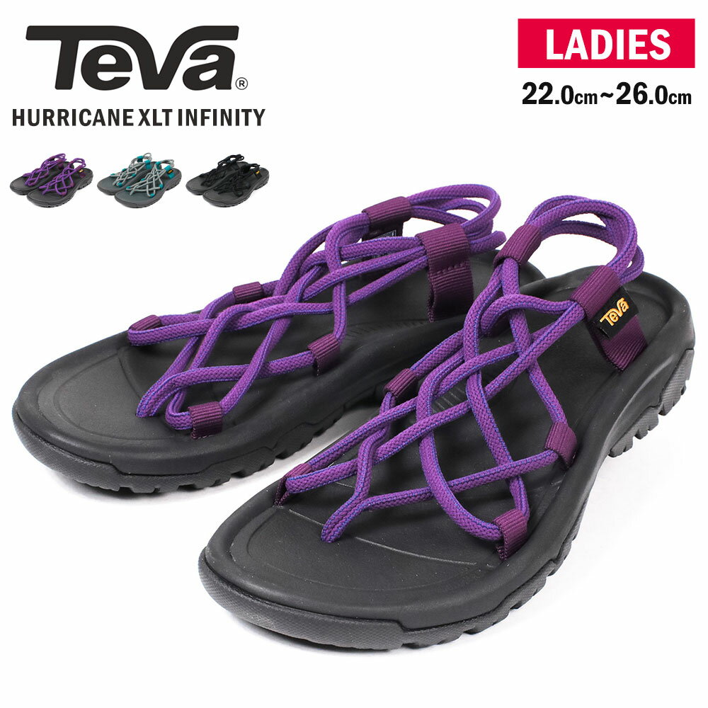 【＼MAX90%OFFセール／】 teva ハリケーン インフィニティ サンダル レディース おしゃれ 軽量 スポーツサンダル レディース teva レディース 履きやすい 歩きやすい 抗菌 ストラップ ブラック 黒 パープル グレー 小さいサイズ 大きいサイズ 1091112 送料無料