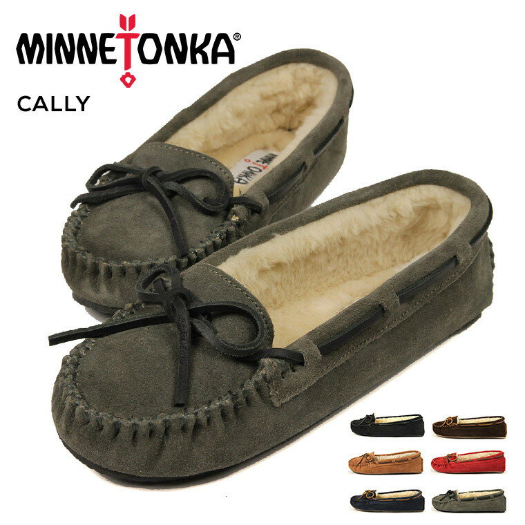 【送料無料】MINNETONKA CALLY SUEDE SLIPPER 本革 キャリー スエード スリッパ ファー モカシンシューズ モカシン ボア レディース レザー フラットシューズ レディース カジュアルシューズ 歩きやすい 黒 ぺたんこ靴 赤 ローファー ドライビングシューズ スリッポン