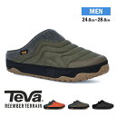 【エントリーで全品P10倍】 TEVA サボサンダル メンズ 冬 裏起毛 暖かい 防寒 クロッグシューズ スリッポン メンズ 軽量 防滑 撥水 キャンプ アウトドア スリッパ キルティング キャンプシューズ REEMBER TERRAIN テバ リエンバー テレイン 黒 1129596