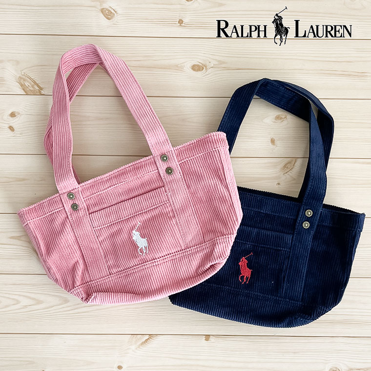 ラルフローレン POLO RALPH LAUREN RLAN CORDUROY MINI TOTE 2AR098 トートバッグ 小さめ