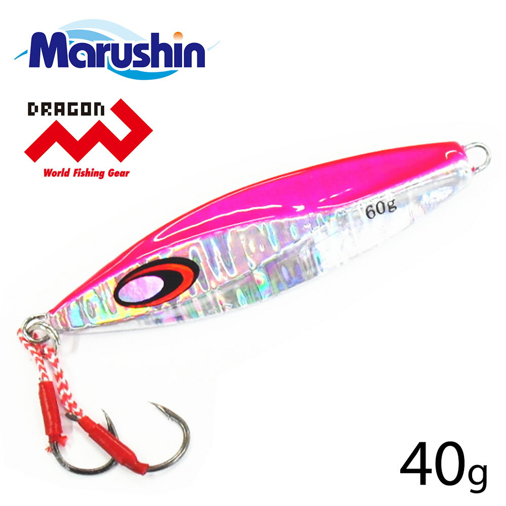 マルシン ペンタトニック ピンクシルバー 40g メタルジグ ハードルアー シーバス ルアー ソルトルアー ..