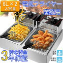 【期間限定！ポイント最大10倍】電気フライヤー 業務用 12L 大容量 家庭用 卓上フライヤー ダブルオイルシリンダー 二槽式 厨房機器 揚げ物鍋 フライヤー ミニフライヤー 揚げ物 温度調節 安全で省エネ 調理器具 唐揚げ ポテト機 蓋とバスケット付き3年保証 父の日