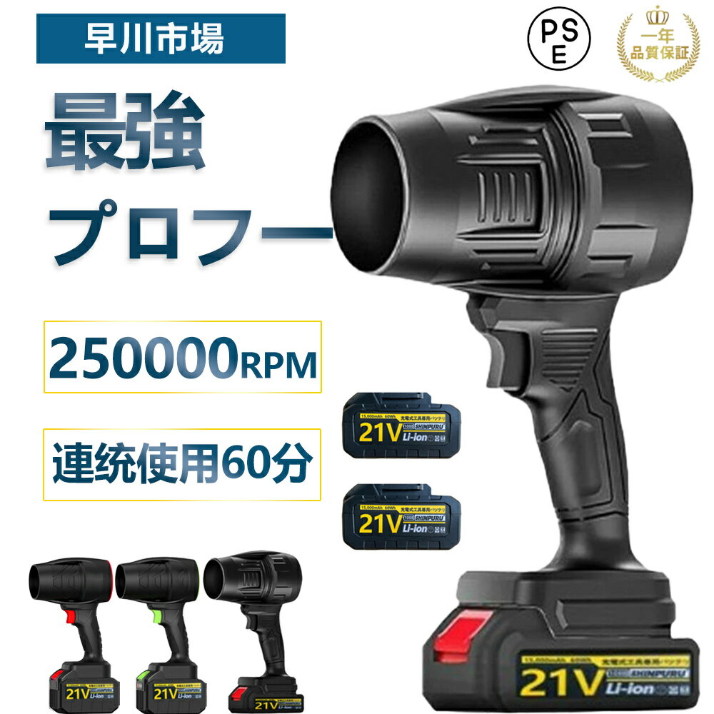 【楽天1位】ブロワー 洗車 充電式ブロワー 強力 ジェットドライブロワー 電動 エアダスター コードレス ブロアー 小型 軽量 電気エアダスター 日本製ターボジェットファン 120m/s 250000rpm 高速回転 21V バッテリ一互換対応 ハンディ- 小型ミニ 暴風 キーボード 大掃除 2025