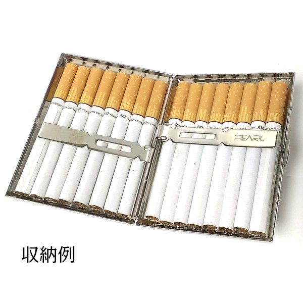 シンプルでかっこいいシガレットケース 坪田ブランド シガレットケース シルバーチェック 真鍮製 タバコケース たばこケース 16本収納 潰れない おしゃれ 坪田パール社製 頑丈 かっこいい レディース メンズ 期間限定今なら送料無料