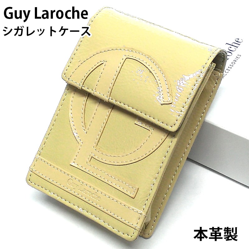 シガレット革ケース 【半額！スーパーSALE対象】シガレットケース おしゃれ Guy Laroche 牛革 ギ・ラロッシュ タバコケース ベージュ シガレットポーチ ロングサイズ対応 メンズ かっこいい ギラロッシュ レディース ギフト プレゼント