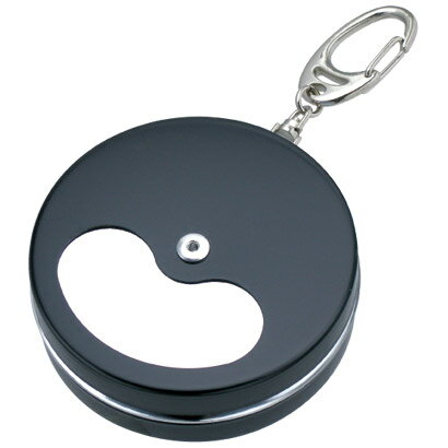 携帯灰皿 ブラック キーホルダー付き おしゃれ アイコス メンズ 丸形 屋外 灰皿 ギフト プレゼント 動画あり