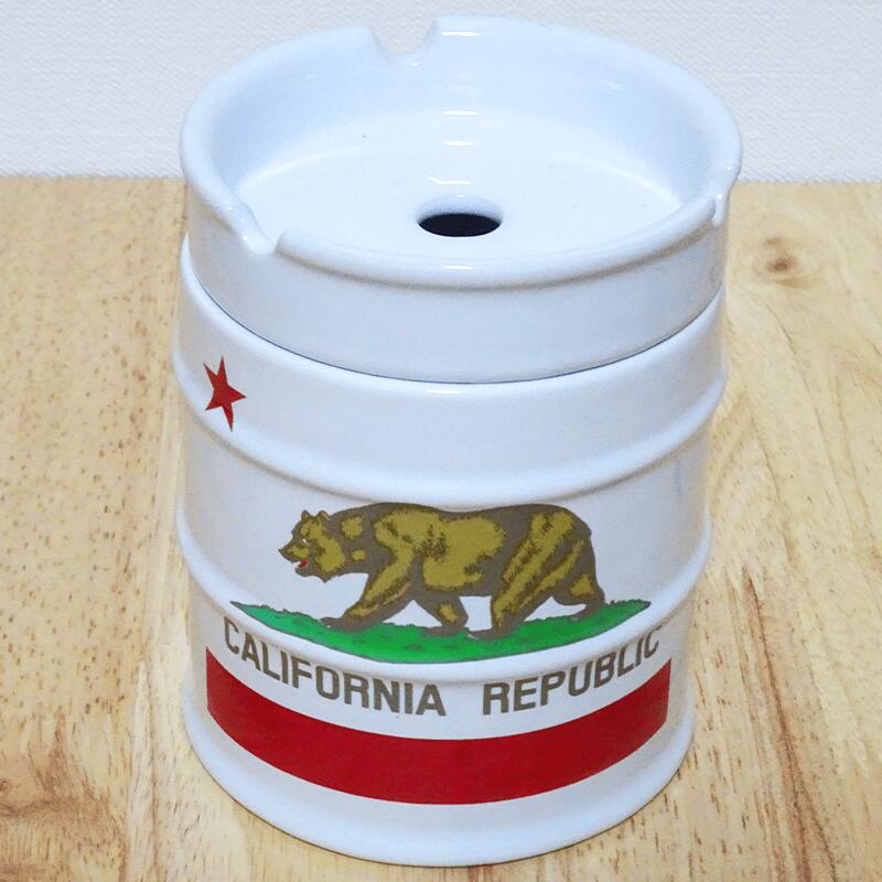 ドラム缶灰皿 喫煙具 CALIFORNIA REPUBLIC カリフォルニア リパブリック タバコ クマ ホワイト 小物入れ アメリカン おしゃれ インテリア ペン立て かっこいい メンズ プレゼント ギフト