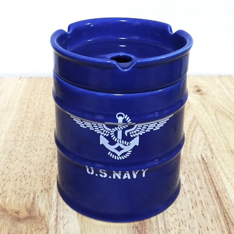 ドラム缶灰皿 タバコ NAVY 喫煙具 小物入れ ネイビー ミリタリー アメリカン ペン立て おしゃれ インテリア 灰皿 ギフト かっこいい メンズ プレゼント