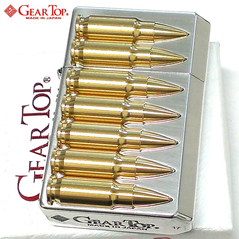 ギアトップ オイルライター GEAR TOP バレットボーイ 7バレッツ 金銀 銃弾メタル 日本製 ライター シルバーイブシ 弾丸 重厚 かっこいい 渋い おし...