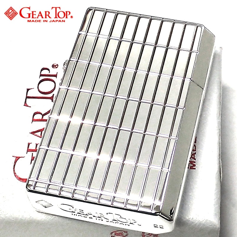 オイルライター 日本製 ギアトップ ラグジュアリー シルバーミラー 鏡面 彫刻 両面加工 GEAR TOP 重厚 かっこいい おしゃれ 国産品 メンズ プレゼン...