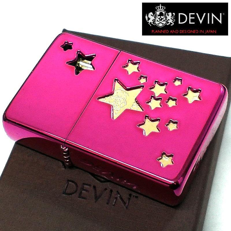 DEVIN ガス注入式 ターボフレームライター スケルトンスター ヴァイオレット 星 日本製 ピンク 可愛い おしゃれ かっこいい メンズ レディース プレゼント ギフト