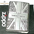 【ポイント10倍】ZIPPO サイモンカーター ジッポ ライター ユニオンジャック＆ペイズリー シルバー 銀いぶし 彫刻 かっこいい 動画あり ギフト メンズ ブランド プレゼント