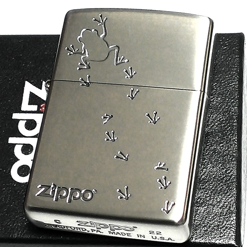 ZIPPO 蛙 アンティークシルバー ジッ