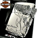 ZIPPO ハーレー ダビッドソン ジッポライター シルバー燻し 大型3面メタル 彫刻 かっこいい 日本限定モデル おしゃれ ウィング 動画あり メンズ ギフト プレゼント