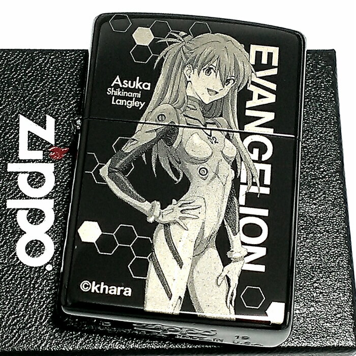 チタン・Zippo ZIPPO エヴァンゲリオン アスカ ジッポ ライター 限定 シリアル入り ブラックチタンコート 新劇場版 かっこいい 黒 レーザー彫刻 メンズ レディース アニメ ギフト プレゼント 動画有り