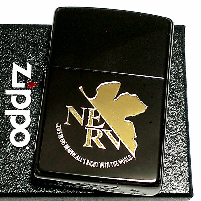 ZIPPO エヴァンゲリオン ネルフマーク ジッポ ライター 限定 シリアル入り ブラック＆ゴールド 黒金 かっこいい メンズ レディース アニメ ギフト プレゼント 動画あり