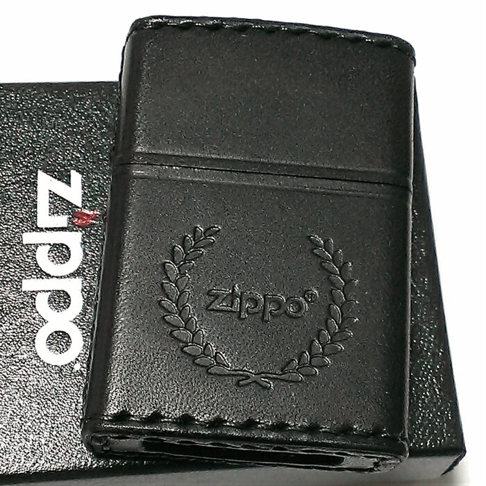 革巻きジッポ ZIPPO おしゃれ ライター 革巻き ブラック ジッポ ロゴデザイン レザー シンプル 本牛革 黒 かっこいい 動画あり 皮 メンズ 渋い ギフト プレゼント