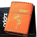 ZIPPO ライター ウィンディ ジッポ 本革巻き おしゃれ レトロ キャメル WINDY 金箔押し かわいい ブラウン アメリカン レディース メンズ プレゼ...