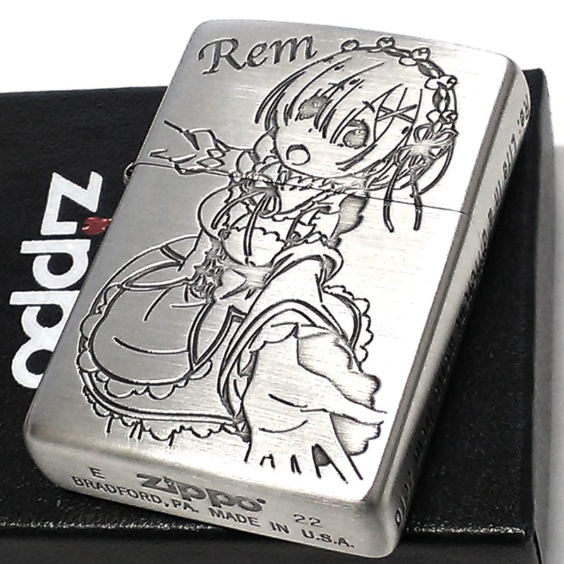 ZIPPO アニメ Re:ゼロから始める異世界生活 レム ジッポ ライター リゼロ 3面加工 ロゴ キャラクター 可愛い メンズ 彫刻 シルバー かわいい 銀 レディース プレゼント ギフト