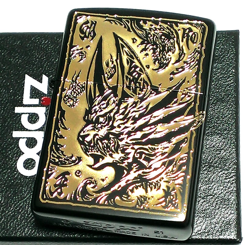 ファン必見!牙狼版画デザインのジッポーライター!ジッポ ライター 牙狼 GARO 版画 ZIPPO かっこいい マットブラック 金差し 両面加工 テレビドラマ キャラクター アニメ メンズ 動画有り ギフト プレゼント