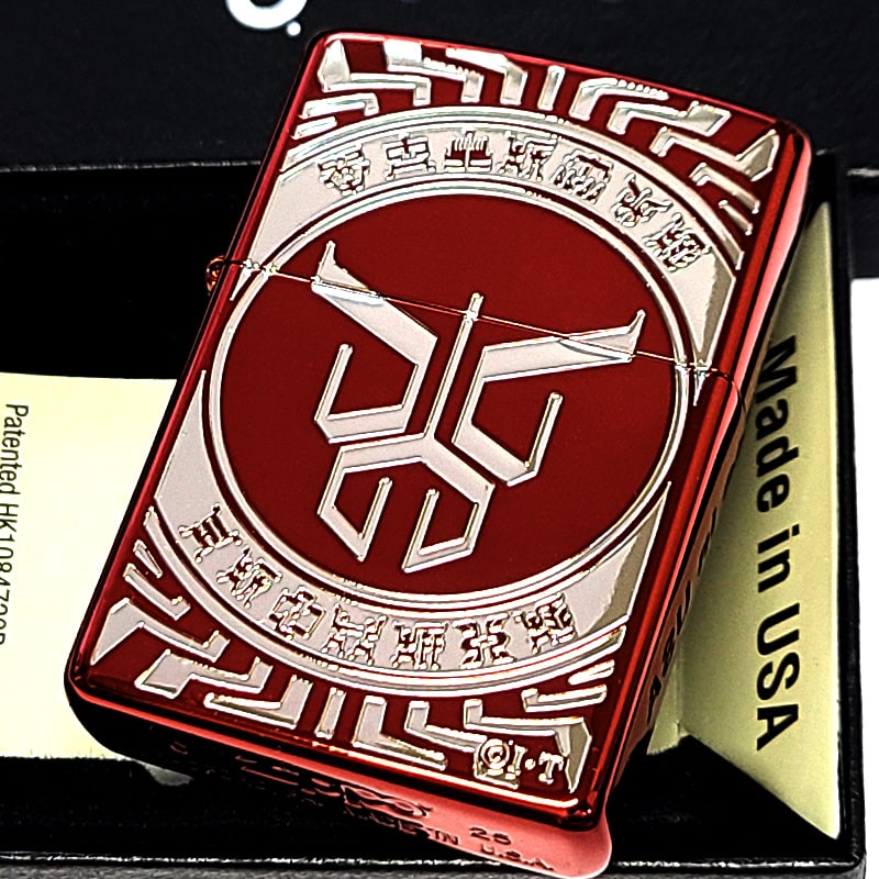 ZIPPO ライター 仮面ライダークウガ マイティフォーム ジッポ イオンレッド 彫刻 銀差し 特撮 赤 メンズ おしゃれ かっこいい プレゼント ギフト 動画あり