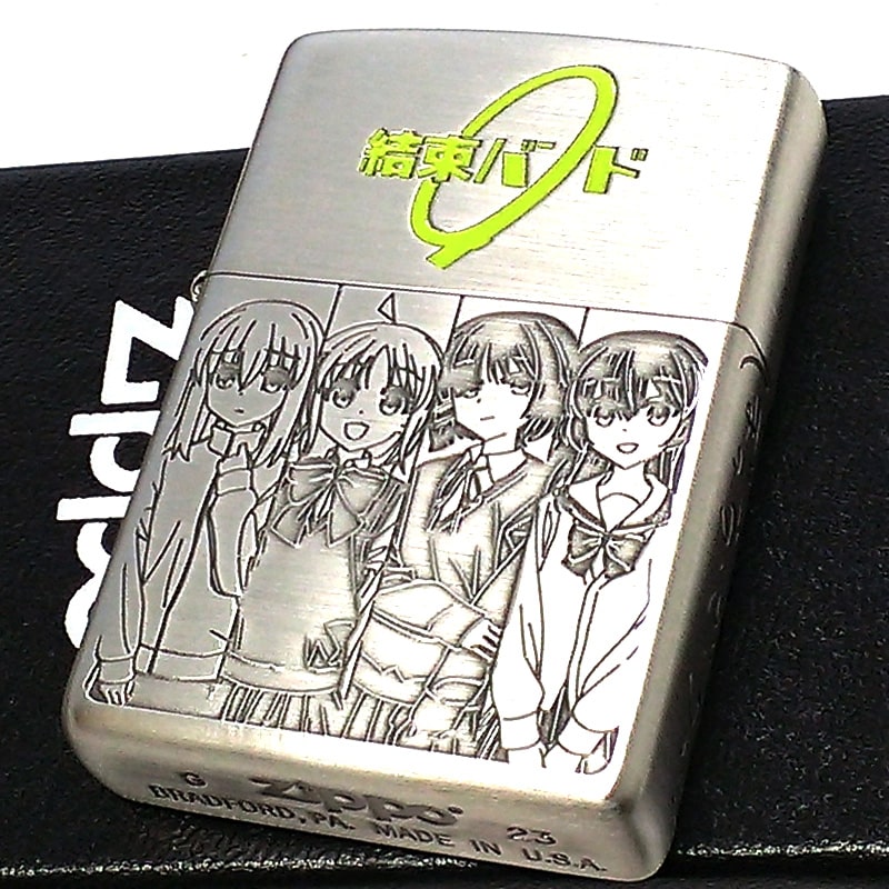 ZIPPO アニメ ぼっち・ざ・ろっく！ジッポ ライター かわいい シルバーサテン ライブチケット ぼざろ シルバー 結束バンド キャラクター かっこいい レディース メンズ ギフト プレゼント