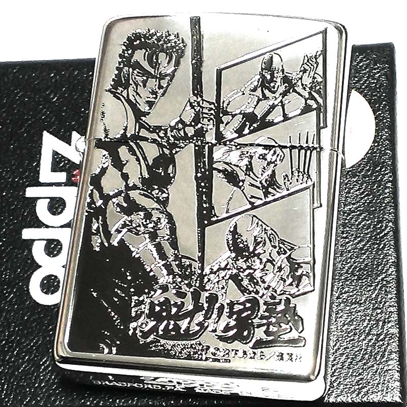 ZIPPO ライター 魁！男塾 伊達臣人 三面拳 ジッポ エッチング彫刻 シルバー ミラー仕上げ マンガ キャラクター かっ…