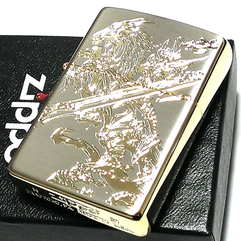 楽天Zippoタバコケース 喫煙具のハヤミZIPPO 牙狼 GARO 轟天 ジッポ ライター シルバー＆ゴールド かっこいい 金差し 銀 金 両面加工 テレビドラマ キャラクター アニメ メンズ ギフト プレゼント 動画有り