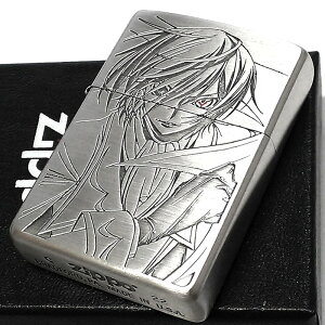 ZIPPO ライター アニメ コードギアス 反逆のルルーシュ シルバー ジッポー 銀 両面加工 彫刻 色差し かっこいい キャラクター メンズ ギフト プレゼント