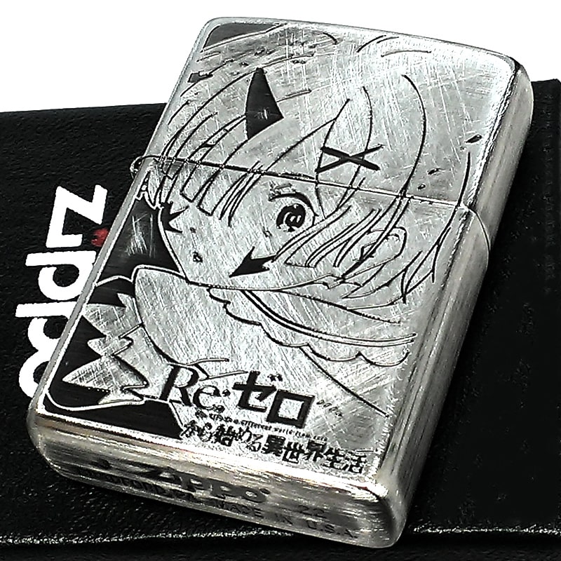 楽天Zippoタバコケース 喫煙具のハヤミZIPPO ライター Re:ゼロから始める異世界生活 鬼レム リゼロ かわいい アニメ ジッポ キャラクター メンズ シルバー 可愛い レディース プレゼント ギフト